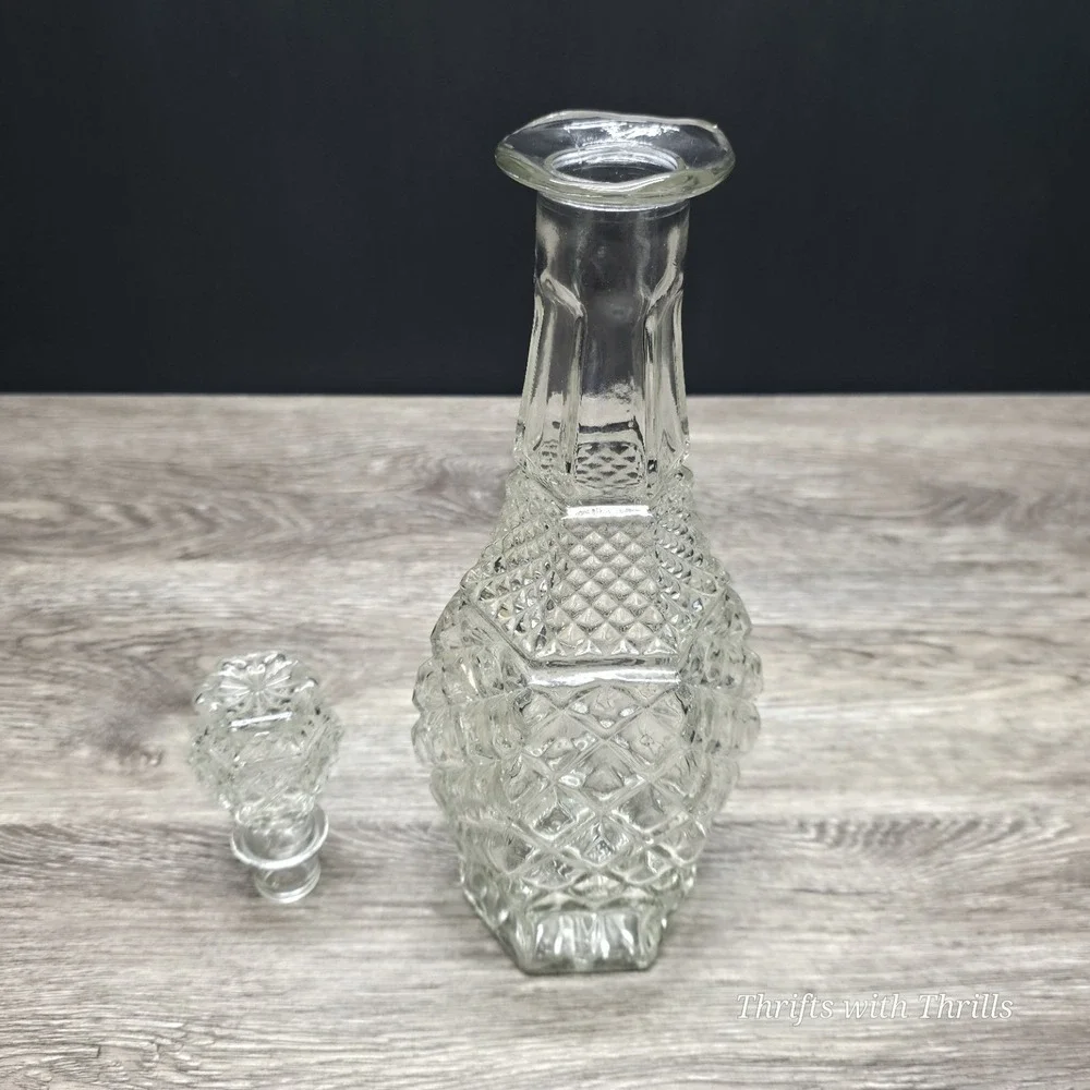 Vintage Anchor‎ Hocking Wexford Crystal Wine Decanter Bottle